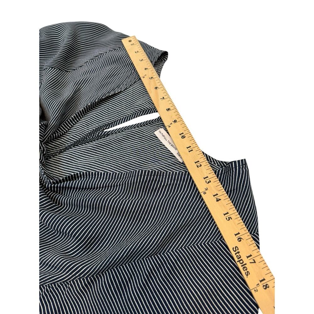 Faithfull The Brand Dress Womens Extra Small Navy Blue White Striped Mini Skater - Picture 9 of 16